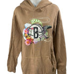 Cross Over Brown Graphic Print Long Sleeve Hoodie Hooded Sweater Sweatshirt Sz L Size L Photo 0