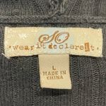 SO  Black Cropped Sheer Ribbed Hoodie Cardigan Juniors Large Y2K 90s Button Front Photo 4