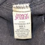 HWY Jeans Button Front Distressed Raw Cut Off Denim Trucker Vest Black Large Photo 6