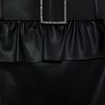 ZARA Black Belted Faux Leather Mini Skirt Photo 6