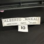 Alberto Makali VTG  Skirt 10 Dark Floral Embroidered Midi Lace Trim Zip Up Photo 1