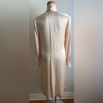 Reiss "Ray" Blush Pink Satin Midi Shirt Dress V-Neck Neck Tie Neutral Size 4 Photo 4