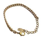  Gold Tone Chain Bracelet Beige Thread Detailing Aldo u Adjustable Length Fa Photo 0