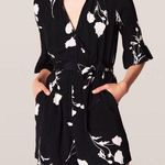 Ba&sh Penny Floral Belted Romper Black and White Size 6 Photo 0