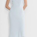 Aritzia Cannelle Dress Medium Baby Blue Lightweight Crepe Slip dress Ruffles Photo 0