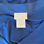 Chico's Chico’s Easy Chic Sleeveless V Neck Short Dress Womens Size 2 12/14 Blue Pockets Photo 2
