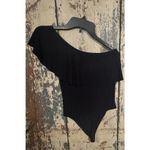 Aritzia Babaton One Shoulder Black bodysuit with ruffle, size Small Photo 4