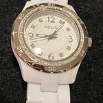 Relic  by fossil White and Silver-Tone Women's Watch crystal accents bezel Photo 0