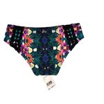 Nanette Lepore Swim Bikini Bottoms Size S Black Floral Crochet Tropical NEW Photo 1
