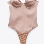 ZARA Gorgeous NWT  Satin Effect Bustier Bodysuit Photo 4