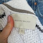 Brochu Walker  Sasha Striped Vee Cotton & Wool Blend Sweater Photo 3