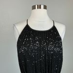 DKNY  Sequined Halter Maxi Dress Size 8 Black Sequined Sleeveless Long Formal Photo 6