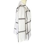 Halogen white with black stripes collared long sleeve button down coat small Photo 2