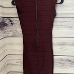 French Connection Danni Burgundy Metallic Bandage Mini Dress Photo 7