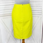 J. Crew The Pencil Skirt Cotton Neon Yellow Size 2 Knee Length Photo 4
