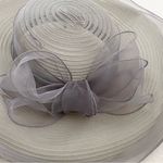 Vintage GIOVANNIO NY “Truly” Gray Wide Brim Dress Hat Derby Fascinator Hat Photo 9