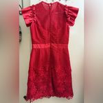 NWOT United Wood Cherry Red Karlie Eyelet Lace Ruffle Tank Floral Mini Dress Sz6 Size 6 Photo 3