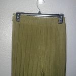 None Pleated Wide-Leg Pants with Tie Waist - Olive Green - [Med] Photo 2