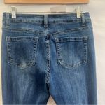 Pink Label Retro Inspired Jeans Juniors Size 7 Distressed Flare Raw Hem Festival Blue Photo 3