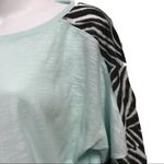 PINK - Victoria's Secret  Zebra Crewneck Long Sleeve Mint Green Photo 4
