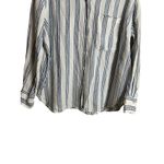 AYR Deep End Striped Linen Button-Down Shirt Blue White Womans XL Photo 5