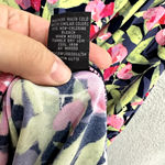 Connected Apparel Floral Dress Women 10 Ruched Sheath Pink Navy Tropical Resort Photo 6