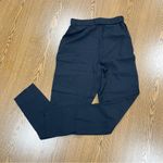 Ginia Black Silk Elastic Waist Pants Photo 6