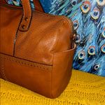 Unbranded Brown Studded Satchel Handbag w Crossbody Strap Photo 1