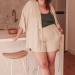 Odd Bird Eco Satin Kardeş Wide Leg Pull On Pants Elastic Waist Loungewear 5XL Tan Size 5X Photo 1