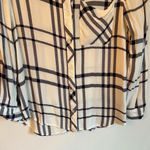 Bajee Collection  White & Navy Blue Plaid Soft Casual Button Down | M Photo 2