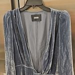 Reformation 💕💕 Chrissy Dress Velvet Wrap Holiday Collection ~ Rain Blue Photo 12