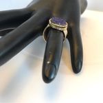 14K SOLID YELLOW GOLD WITH BLUE DRUZY QUARTZ STACKED WRAP STYLE RING (5.25) Photo 10