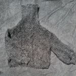 Sage The Label Black Backless Fuzzy Eyelash Turtleneck Sweater in XS EUC Photo 2