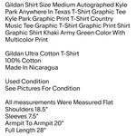 Gildan Shirt Size Medium Autographed Kyle Park Anywhere In Texas T-Shirt Graphic Tee Unisex Photo 1
