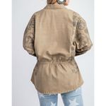 easel Long Sleeve Snap Button Utility Jacket Paisley Victorian Khaki Tan Small Photo 2