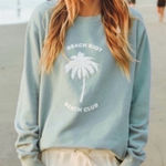 Beach Riot  Palm Tree Blue Oversized Crewneck Sweatshirt Beachy summer vacation Photo 0