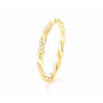 Boutique NEW 14k Gold Plated‎ S925 Simulated Diamond Twist Eternity Band Ring, Size 4 Photo 8