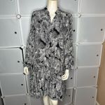 EXPRESS  Floral Ruffle Hem Oversized Shirt Dress Size Medium Photo 2