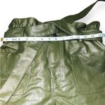 Francesca's NEW  Faux Leather Olive Green Paperbag Shorts size medium Photo 5
