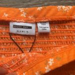 Noisy May Orange Floral Women's Mini Skirt XL Smocked Ruffle Hem Retro l Photo 2