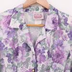 California Looks Purple Floral Secretary Dress Midi USA Vintage 80a 90s Size 12P Photo 8