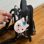 Betsey Johnson  Cat Unicorn Pink Striped Backpack Photo 2