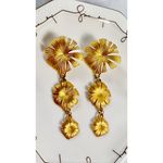 Givenchy Vintage Floral Sunburst Dangling Post-Back Earrings Photo 1