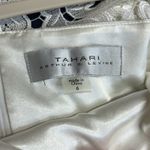 Tahari  Dress Gown Sleeveless Lace Ball Formal Event White Blue Tie Waist Size 6 Photo 4