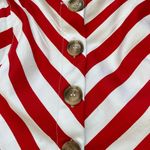 Style House Red & White Striped Button Front Midi Dress Photo 8