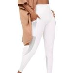 Aerie Offline By Goals 7/8 Leggings White High Rise Mesh Pockets Size L NEW Photo 0