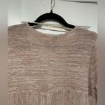 cupio NWT  Size M Draped Pullover Sweater High Low Hem Beige V Neck Flowy Long Photo 9