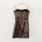 Guess Vintage Y2K Satin Leopard Print Strapless Mini Dress Brown/Tan Size 9 Photo 5