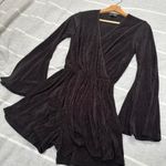 Topshop Black V Neck Long Sleeve Romper Photo 1