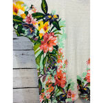 Tommy Bahama Women's  Linen Blend Floral T-Shirt White/Green Size L Photo 4